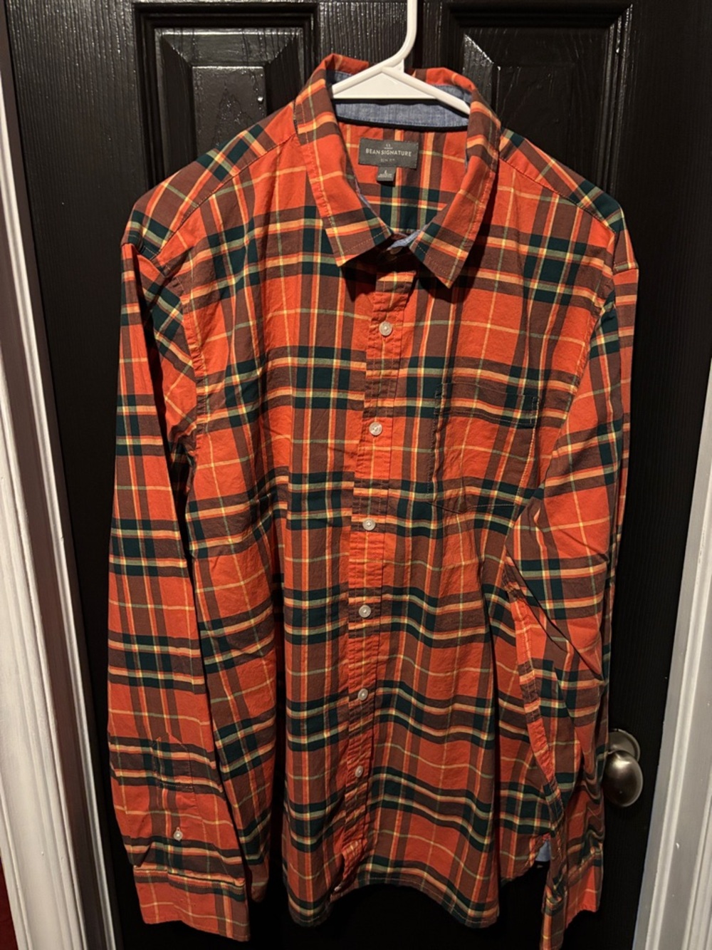 Signature Orange & Green Plaid Cotton Button-Down Shirt